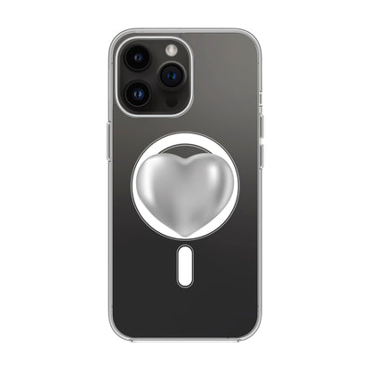 SILVER HEART-iPhone 14 Pro Max Solid Kılıf MagSafe Özellikli