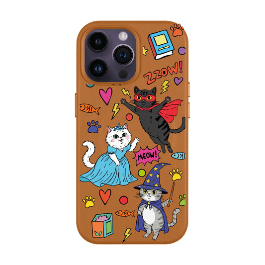 FANTASTIC CATS-iPhone 11 Leather Kılıf MagSafe Özellikli