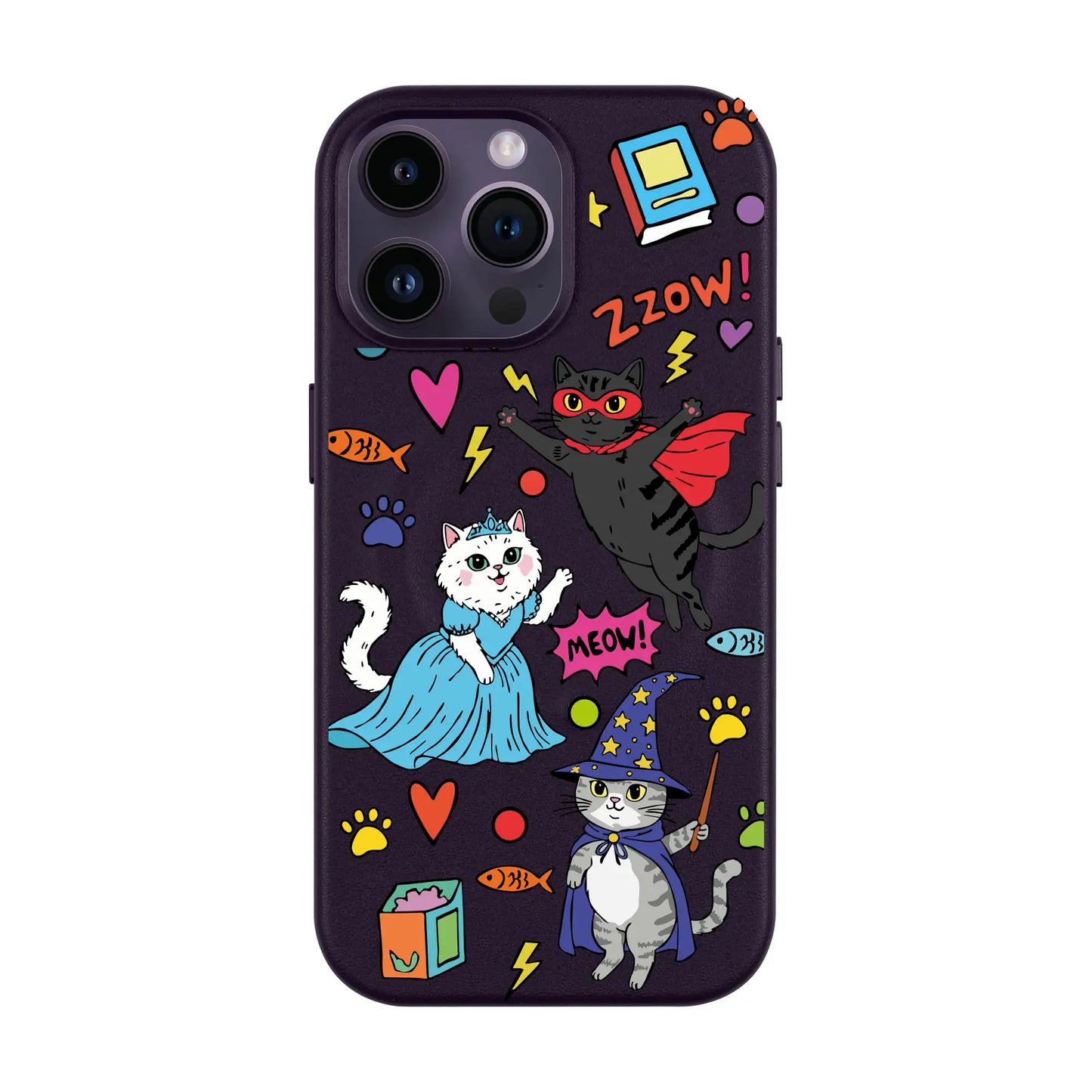 FANTASTIC CATS-iPhone 13 Leather Kılıf MagSafe Özellikli