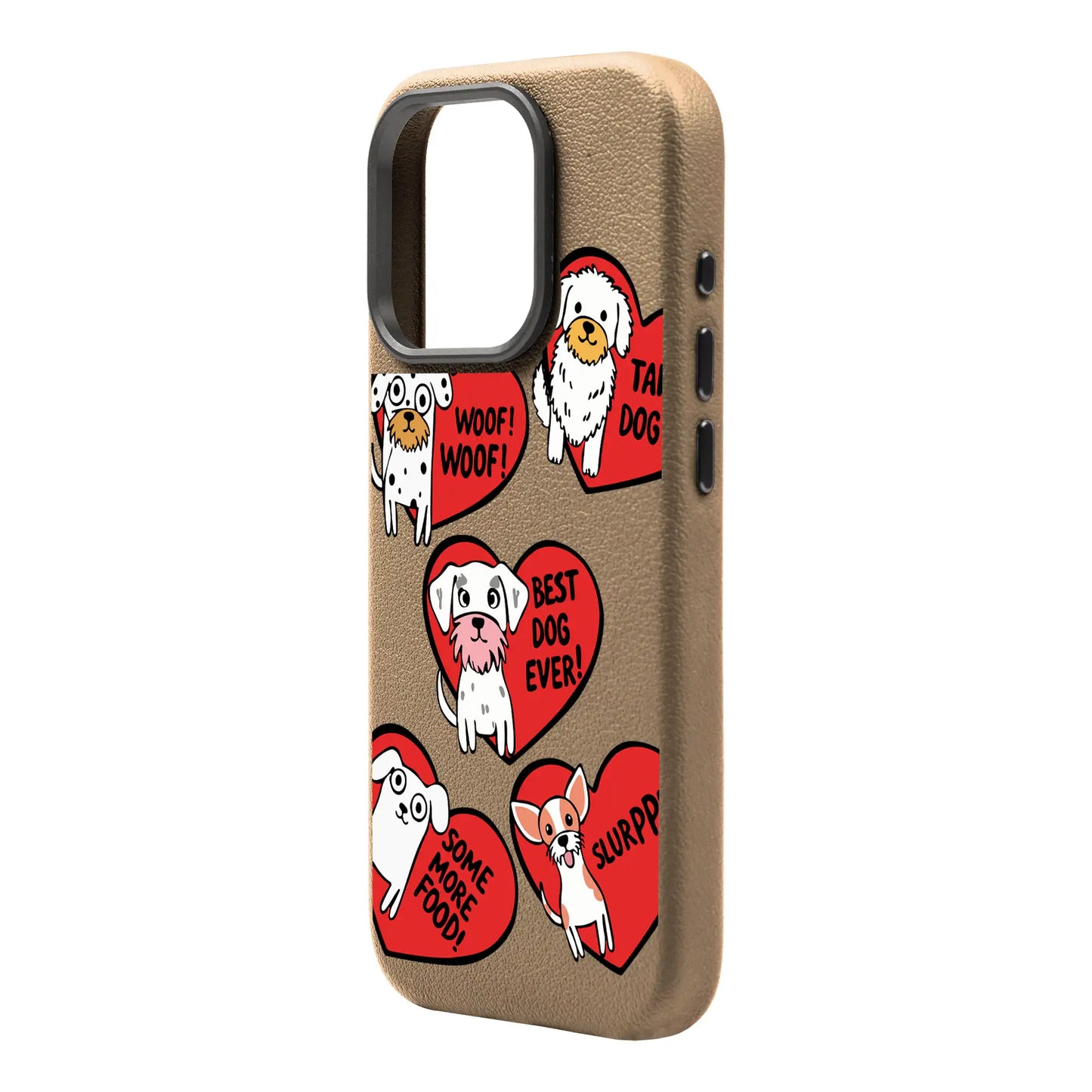 DOGS WITH HEARTS-Leather Premium Kılıf MagSafe Özellikli - iPhone 16 Pro Max