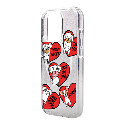 DOGS WITH HEARTS-iPhone 14 Plus Shiny Kılıf MagSafe Özellikli