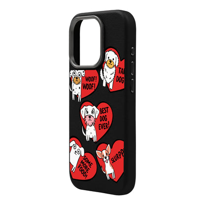DOGS WITH HEARTS-Leather Premium Kılıf MagSafe Özellikli - iPhone 14 Pro Max