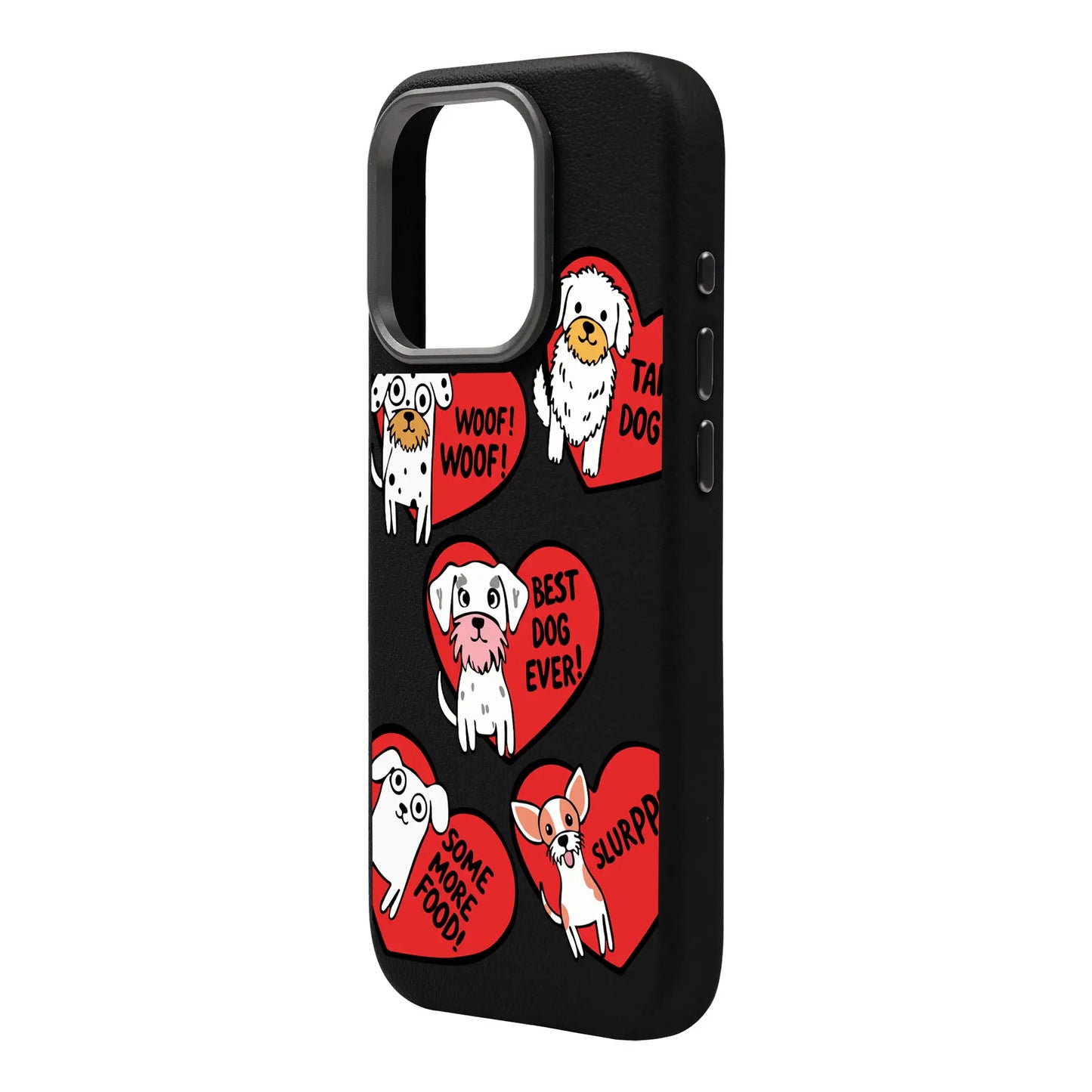 DOGS WITH HEARTS-Leather Premium Kılıf MagSafe Özellikli - iPhone 15 Pro Max