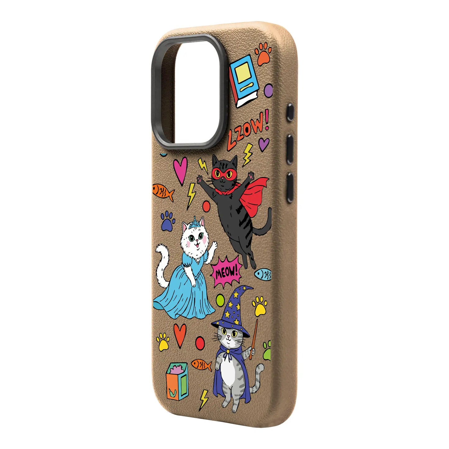 FANTASTIC CATS-Leather Premium Kılıf MagSafe Özellikli - iPhone 16 Pro