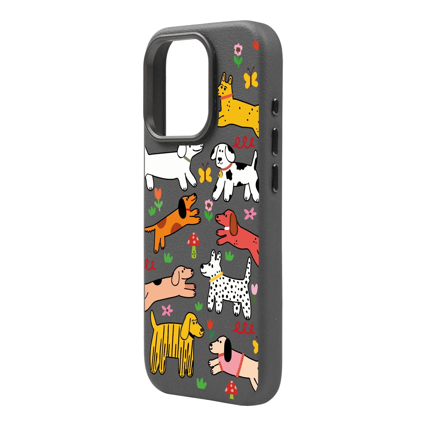 CHEERFUL DOGS-Leather Premium Kılıf MagSafe Özellikli - iPhone 16 Plus